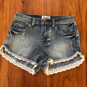 Mudd Jean Shorts with Lace Hem